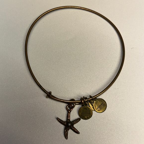 Alex and Ani Gold-Tone Bangle Bracelet Starfish Charm - Picture 4 of 4